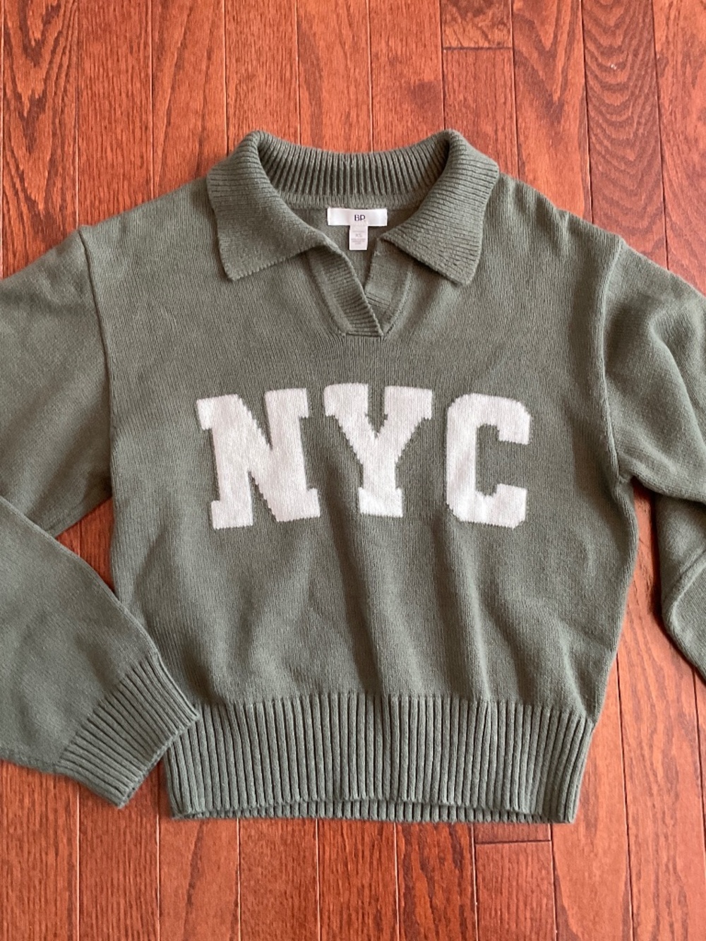 BP Jacquard Johnny Collar NYC Sweater